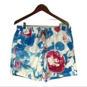 PacSun Boardies Swim Trunks Marble Print Blue and White, Size XL New